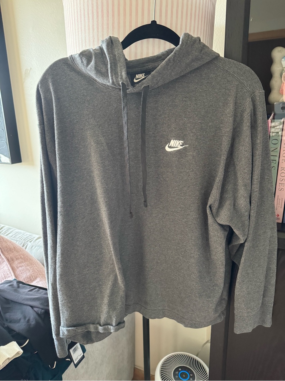 Nike Men's Dark Gray Crewneck Hoodie Sweatshirt